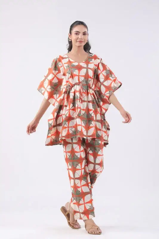 Sunset Drift Cotton Kaftan Set