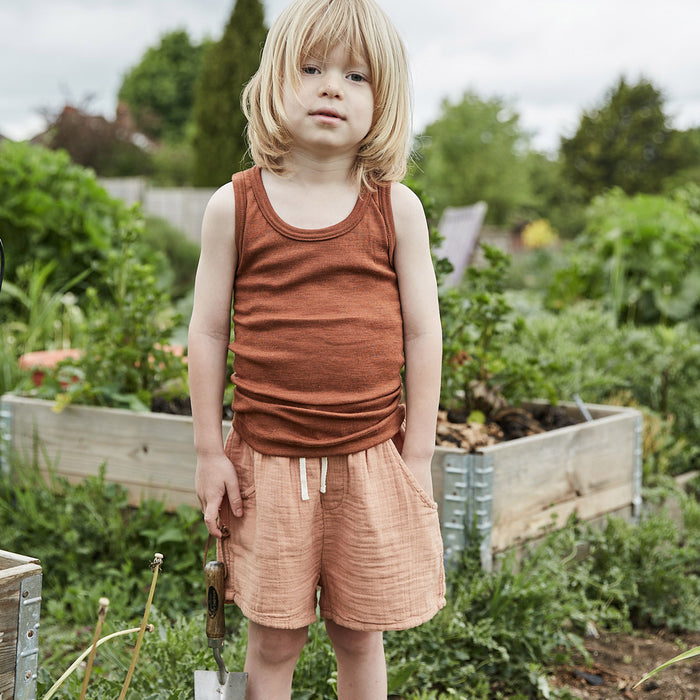 Swift Baby & Kids Top - Merino Wool & Silk - Deep Rust