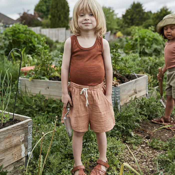 Swift Baby & Kids Top - Merino Wool & Silk - Deep Rust