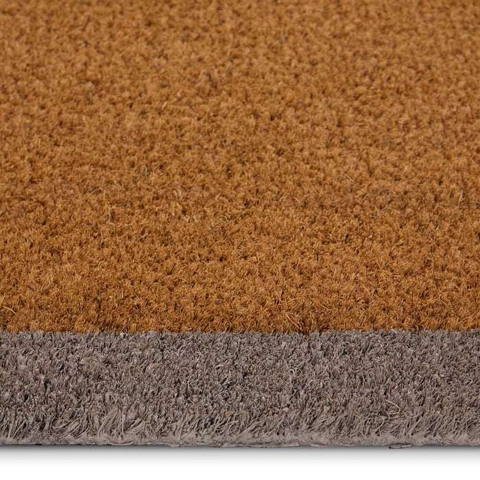 Taupe Border Coir Runner- made from 100% coconut husk fibres with an eco-friendly backing.