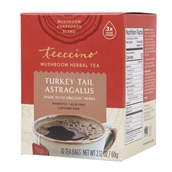 Teeccino Turkey Tail Astragalus  Herbal Tea 10 bags