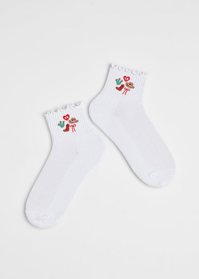 Texas Icons Ruffle Sock