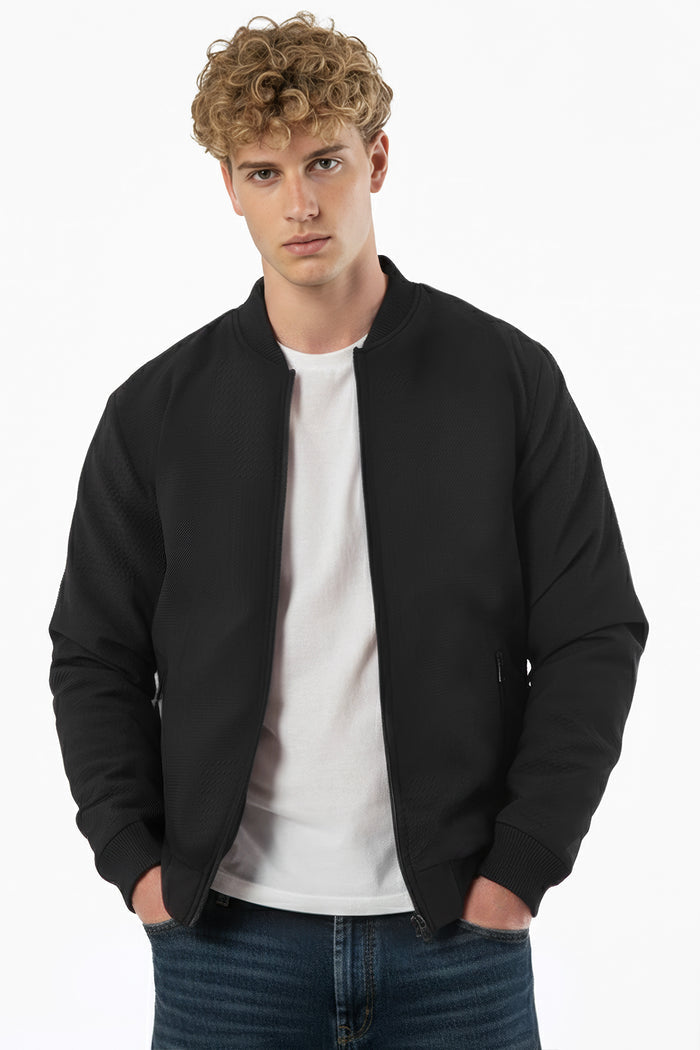 Textured Bomber Jacket
