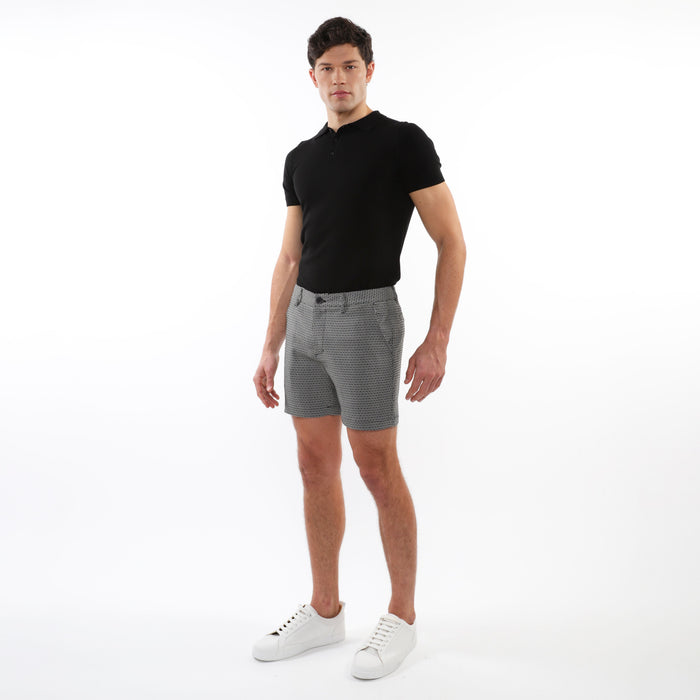 TEXTURED JACQUARD STRETCH CHINO SHORTS