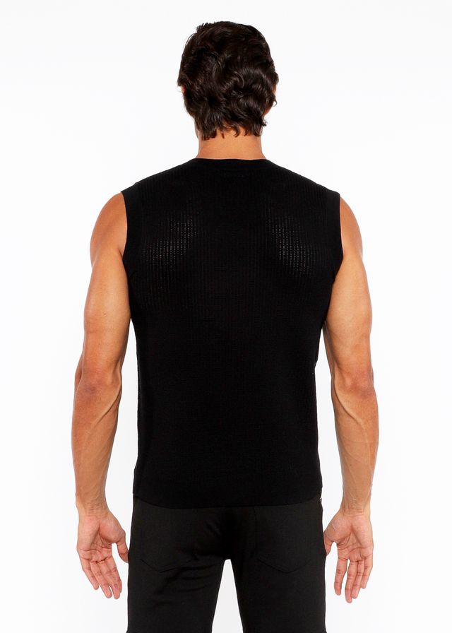 TEXTURED OPEN KNIT VEST