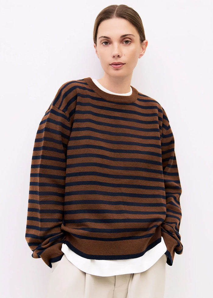 The Klein Sweater - Navy & Brown