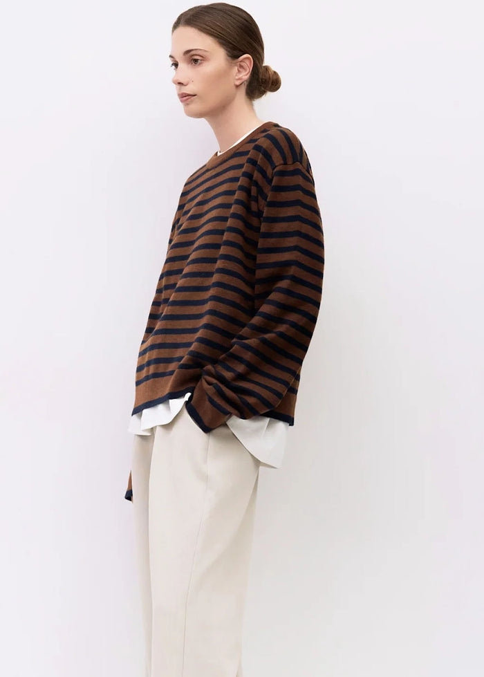 The Klein Sweater - Navy & Brown
