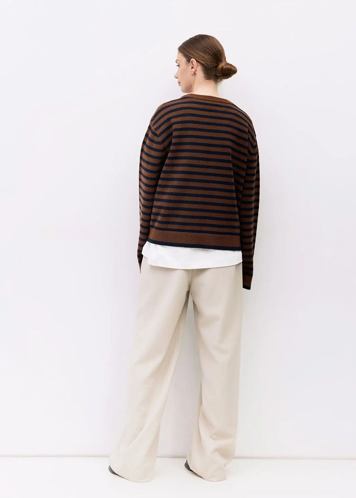 The Klein Sweater - Navy & Brown