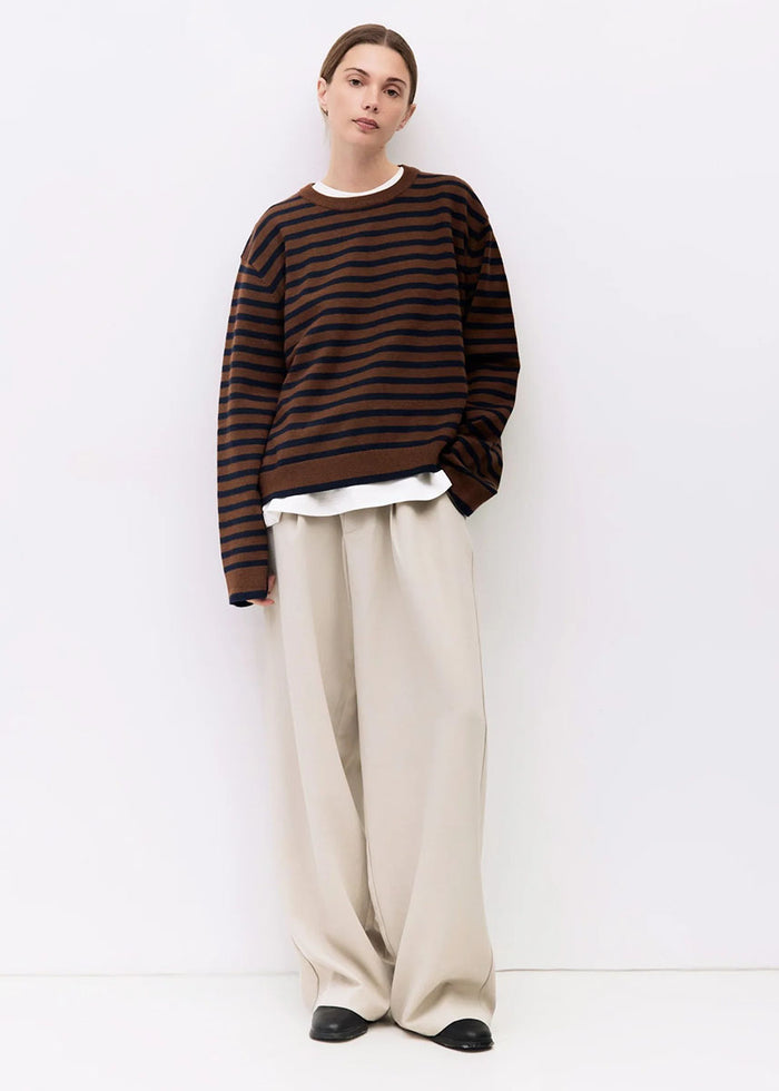 The Klein Sweater - Navy & Brown