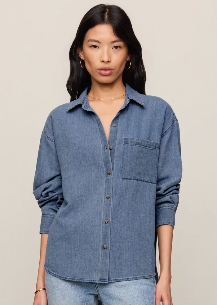 The Perfect Twill Button Up - Classic Indigo