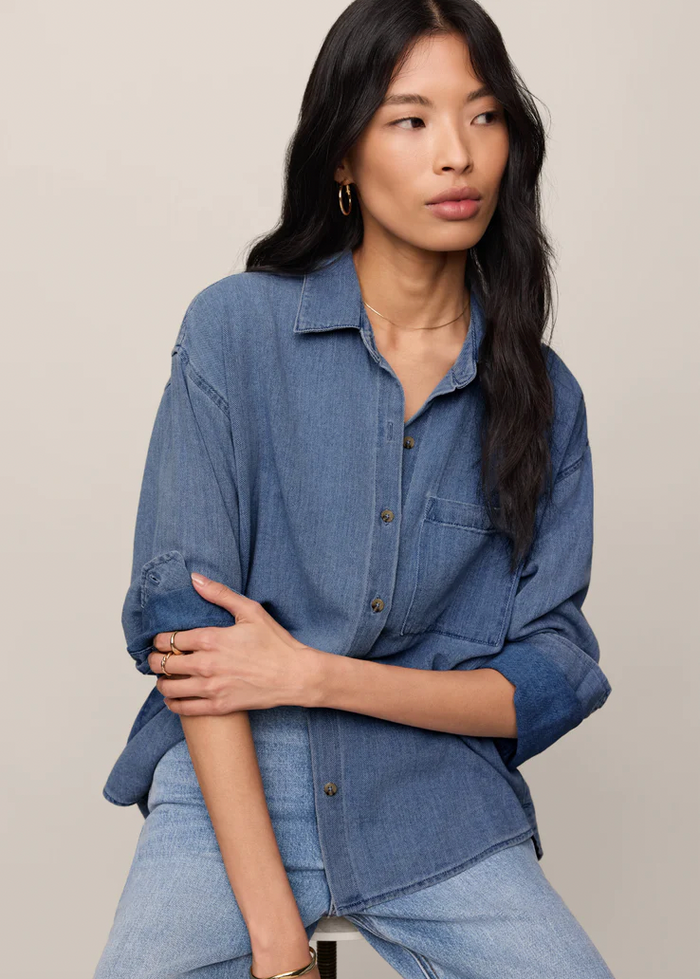 The Perfect Twill Button Up - Classic Indigo