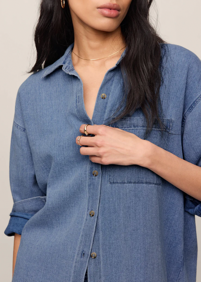 The Perfect Twill Button Up - Classic Indigo