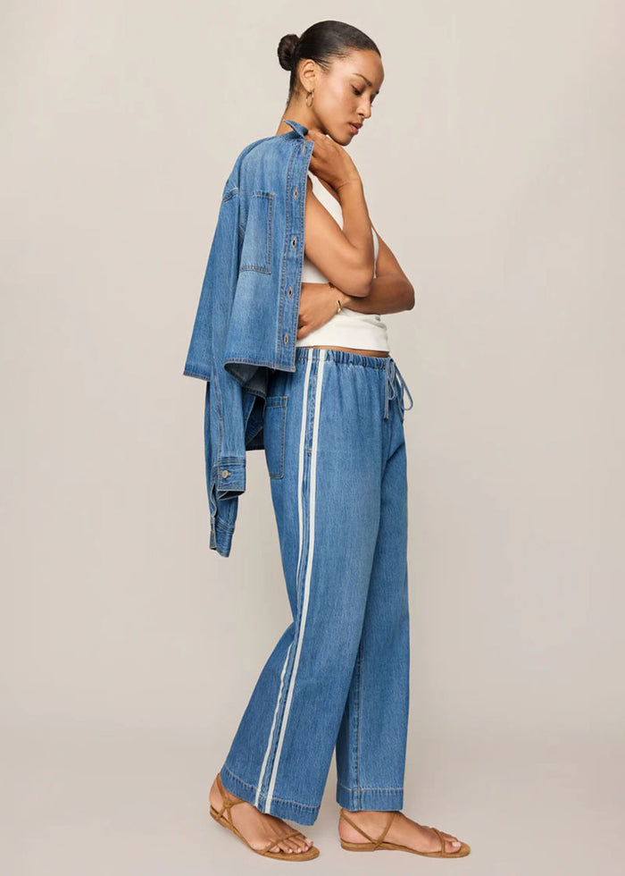 The Sidelines Denim Track Pant - Dreamstate