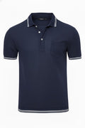 Tipped Jacquard Knit Pocket Polo Shirt
