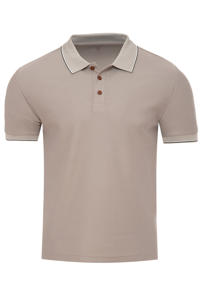 Tipped Jacquard Knit Pocket Polo Shirt