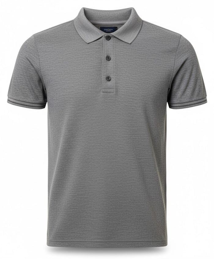 Tipped Jacquard Knit Pocket Polo Shirt