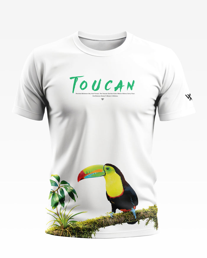 Toucan Between Sky And Forest Cotton T-shirt