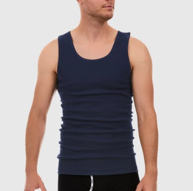 Tradie Mens 1Pk Cotton Singlet Navy