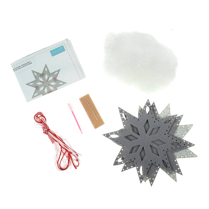Trimits Felt Decoration Kit Christmas Caravan, 9x12cm, Includes Felt Shapes, Stuffing, Beads, Sequins, Thread, and Pom Poms
