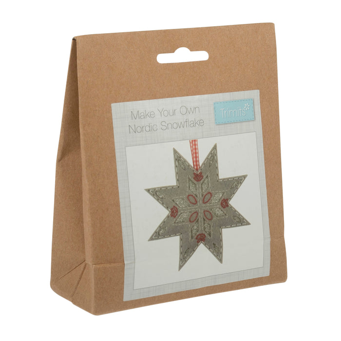 Trimits Felt Decoration Kit Christmas Caravan, 9x12cm, Includes Felt Shapes, Stuffing, Beads, Sequins, Thread, and Pom Poms