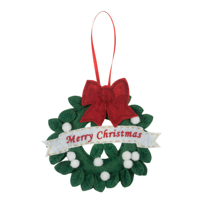 Trimits Felt Decoration Kit Christmas Nordic Snowflake, 9x12cm, Includes Felt Shapes, Stuffing, Beads, Sequins, Thread, and Pom Poms