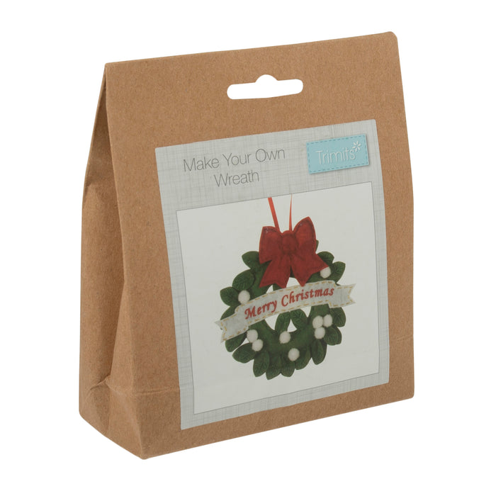 Trimits Felt Decoration Kit Christmas Nordic Snowflake, 9x12cm, Includes Felt Shapes, Stuffing, Beads, Sequins, Thread, and Pom Poms