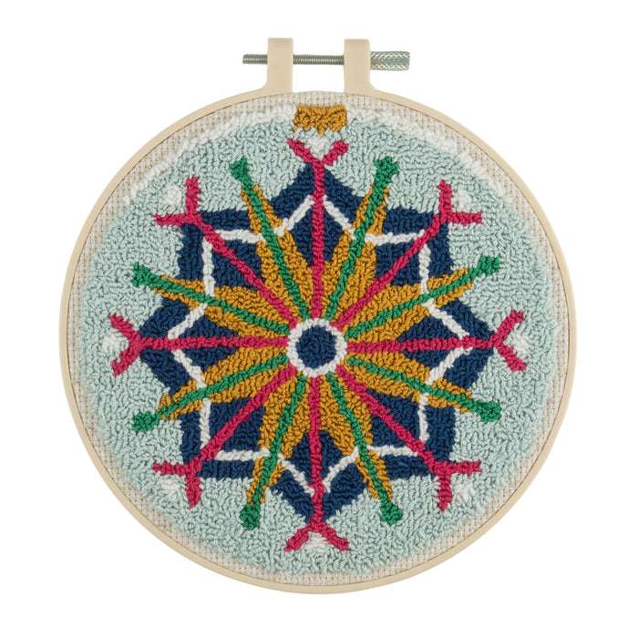 Trimits Punch Needle Kit Floss and Hoop: Christmas Scandi Bauble, 15.2cm Diameter, Includes Floss, Hoop, Fabric, Punch Needle, and Inst...