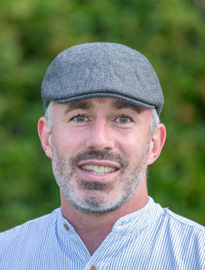 Tweed Duck Bill Panel Cap – Grey Herringbone #color_grey
