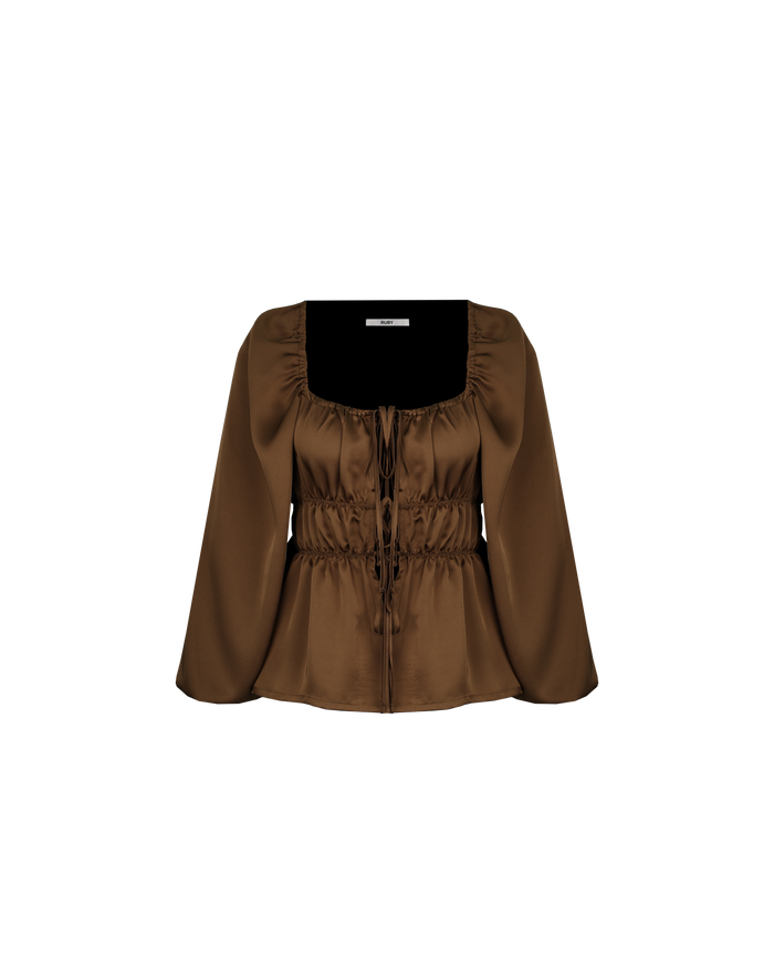 UMA SATIN BLOUSE BRONZE