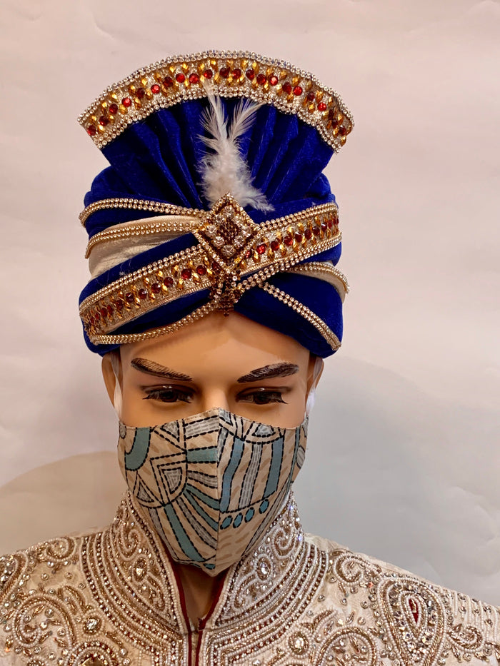 Unisex Designer Beige Printed Cloth Face Masks