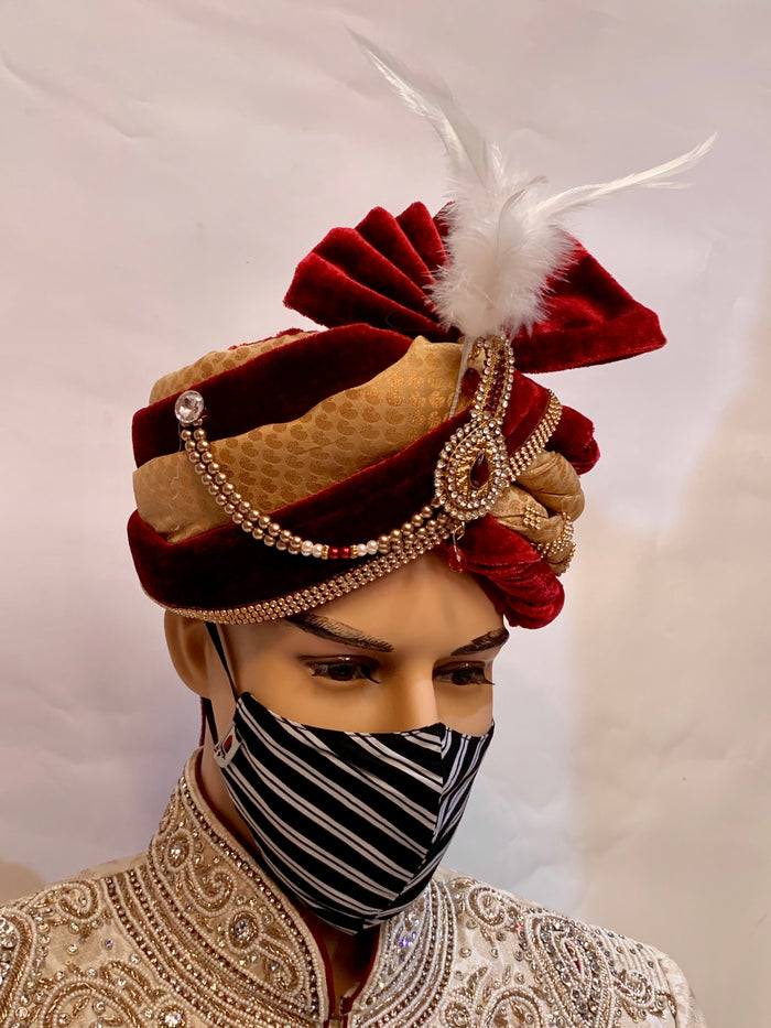 Unisex Designer Black & White Horizontal Stripes Cloth Face Masks