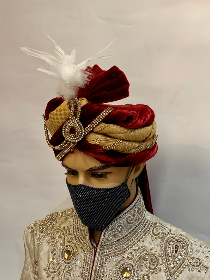 Unisex Designer Independence Blue With Small Pine Trees Printed Cloth Face Masks