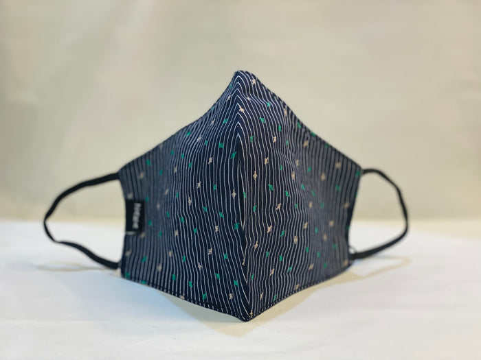 Unisex Designer Independence Blue With Small Pine Trees Printed Cloth Face Masks