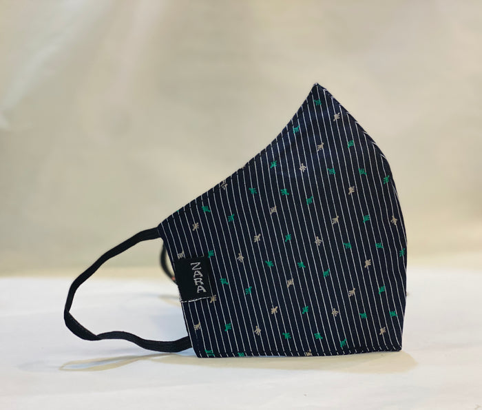 Unisex Designer Independence Blue With Small Pine Trees Printed Cloth Face Masks
