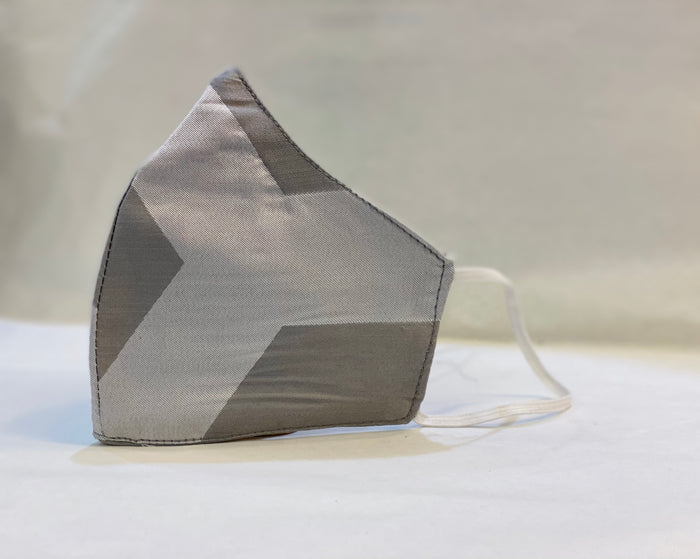 Unisex Designer Silk Grey & Silver Cloth Face Masks