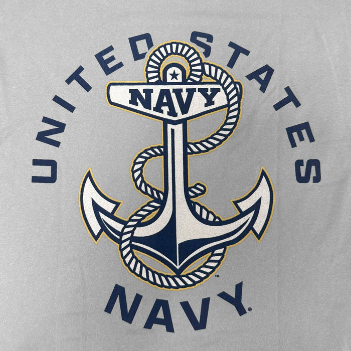 United States Navy Anchor Under Armour Tech T-Shirt (Grey)