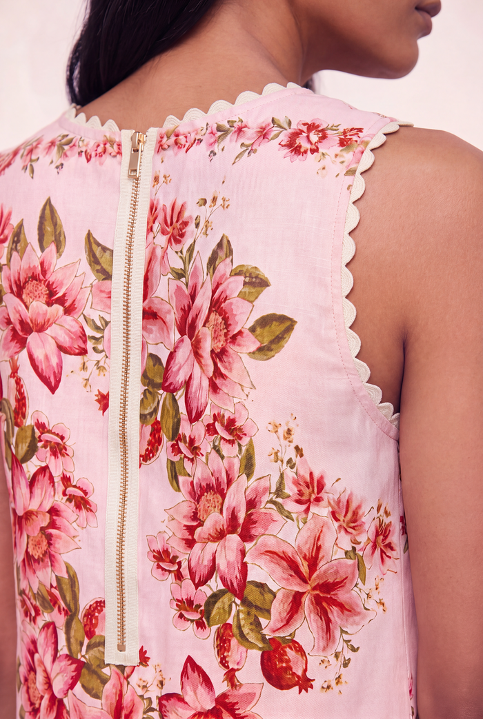 Vespa Linen Dress In Pink Portofino