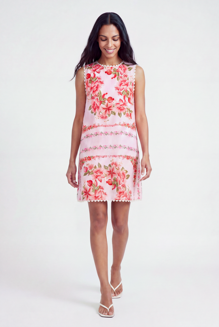 Vespa Linen Dress In Pink Portofino