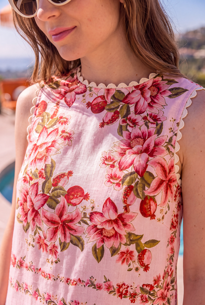 Vespa Linen Dress In Pink Portofino