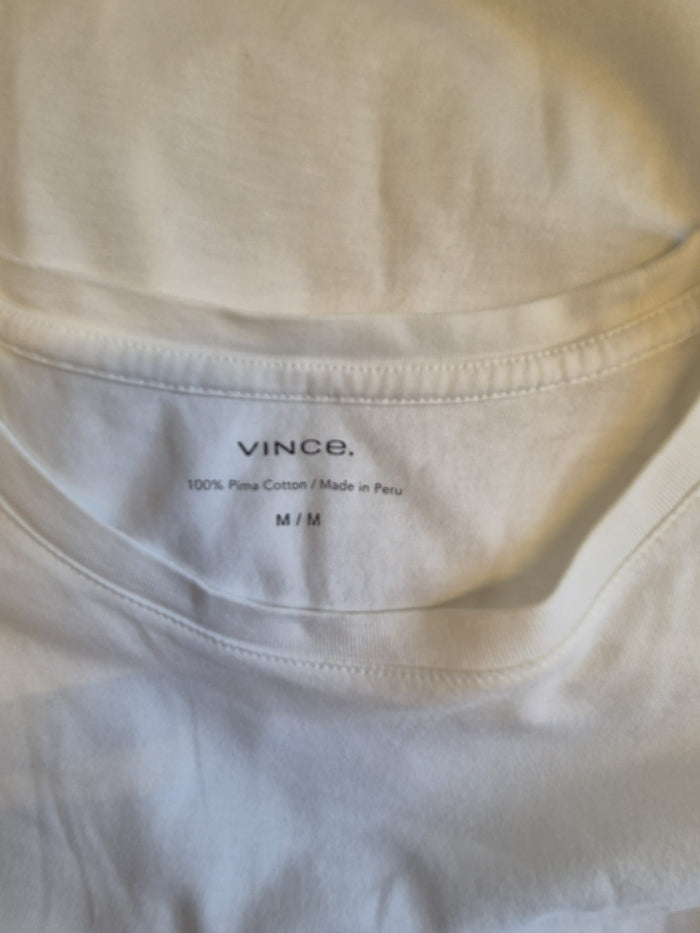 Vince White T-shirt - 100% Pima Cotton Size M