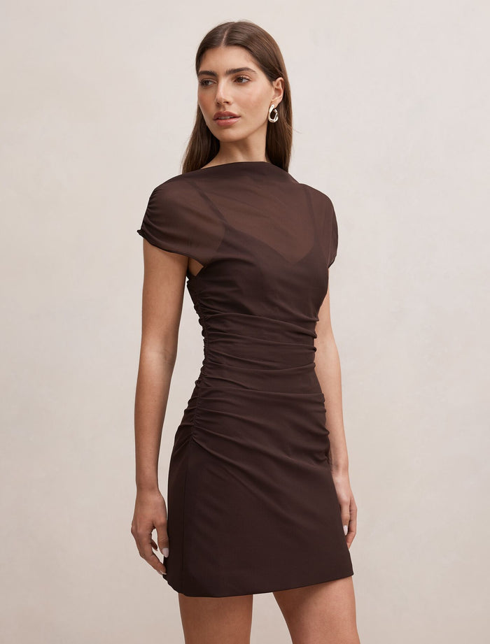 Vivianna Mesh Overlay Mini Dress Forever New