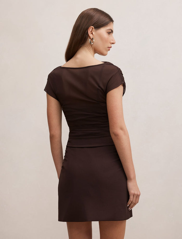 Vivianna Mesh Overlay Mini Dress Forever New