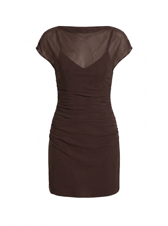 Vivianna Mesh Overlay Mini Dress Forever New