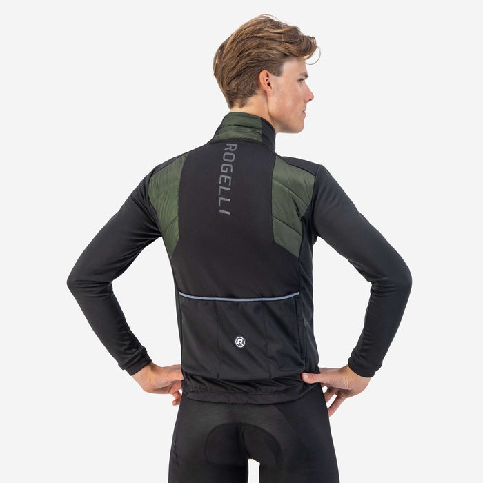 Rogelli Wadded II fietsjack heren groen gedragen achterkant.