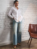 White Embellished Party Shirt for Women