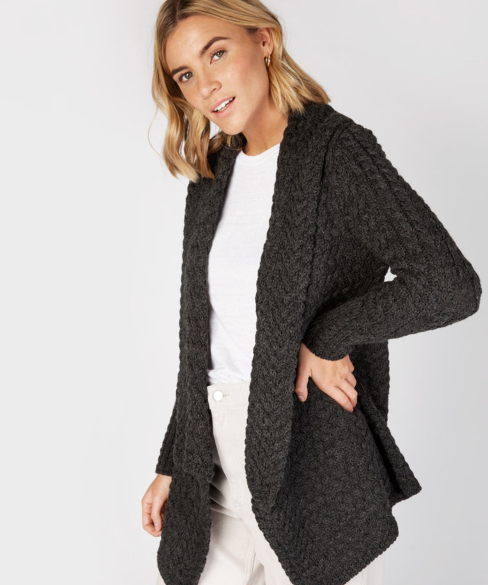 Women's Aran Pattern Waterfall Cardigan