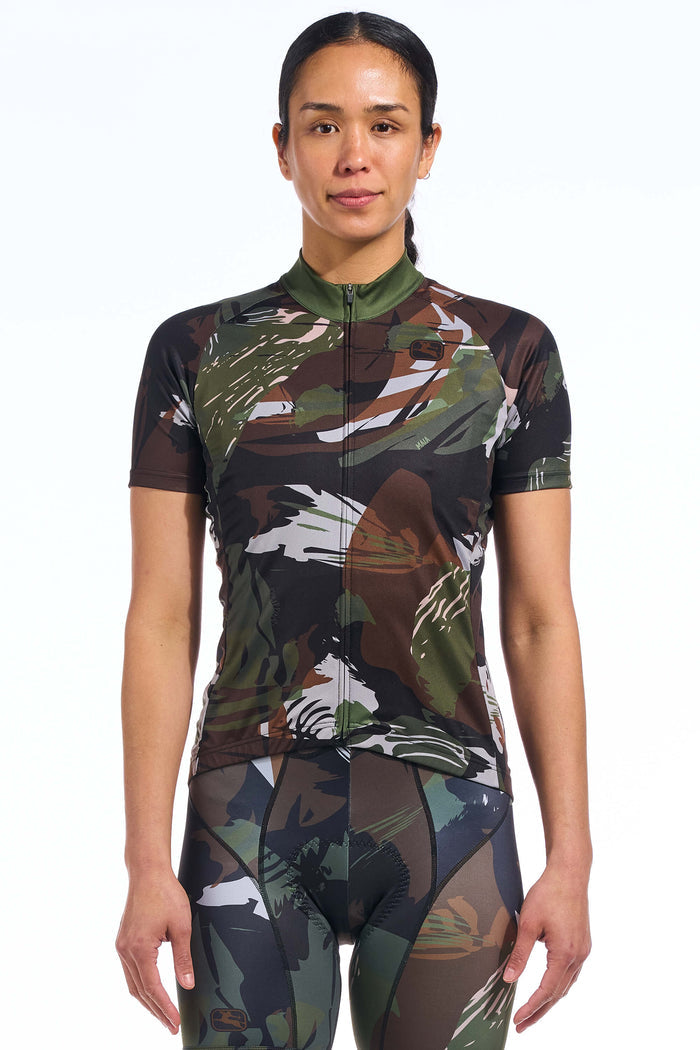 Women's Brush Camo Vero Pro Jersey by Giordana Cycling, 2XS, Made in Italy