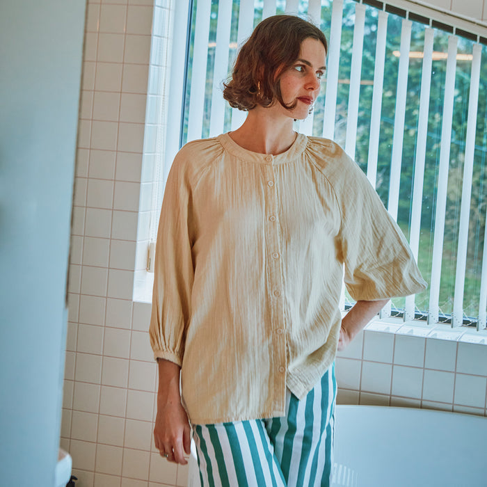 Women's Cotton Onagre Blouse  - Biscotti