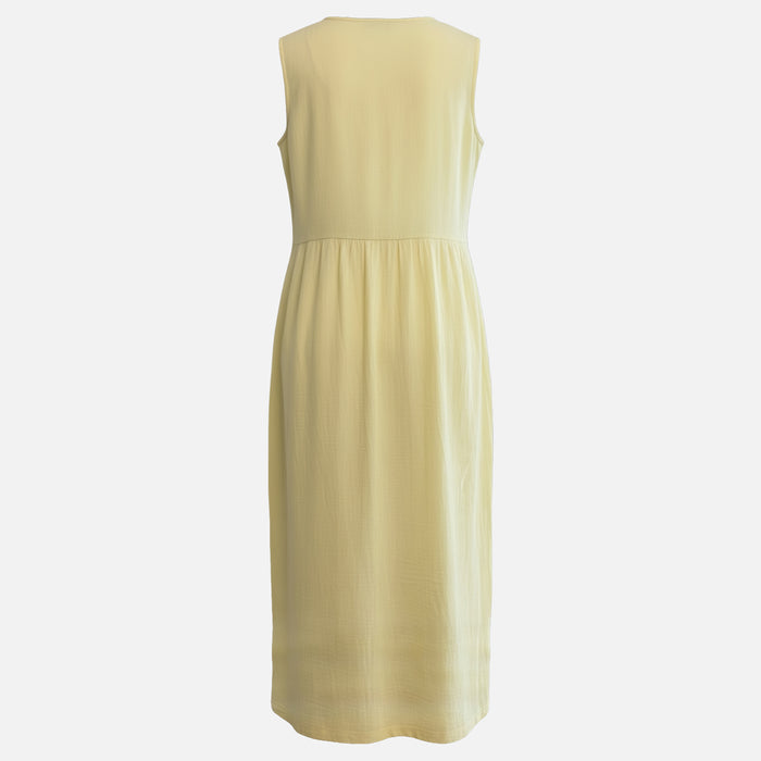 Women's Cotton Paquerette Dress - Pastel Yellow