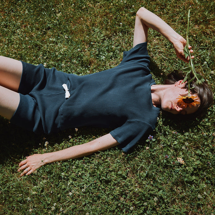 Women's Cotton Rib Orgeat T-Shirt - Midnight Navy
